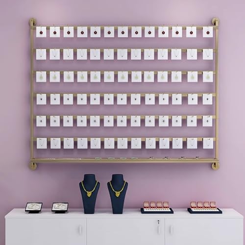 Wall Mounted Metal Jewelry Organizer - 5-Tier Display Shelf for Earrings, Necklaces, Keyrings - Perfect for Retail, Boutiques & Home Décor Storage Solutions
