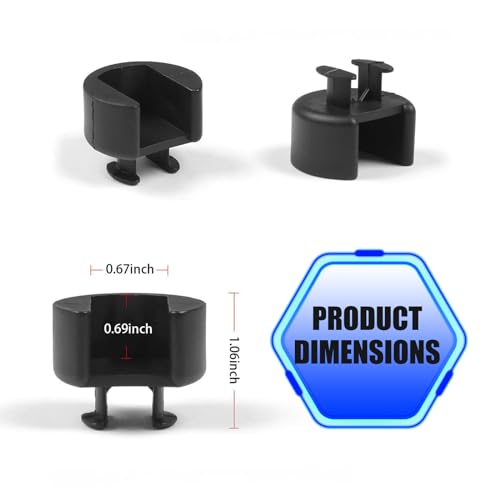leediga 4 PCS Car Tailgate Hinge Pivot Bushing Kit, 3 Specs Left and Right Tailgate Insert, ABS Durable Anti-Rust Replace 55274936AC/E7TZ-99430B22-A, Compatible with Dodge Ram Ford F-Series (Black)