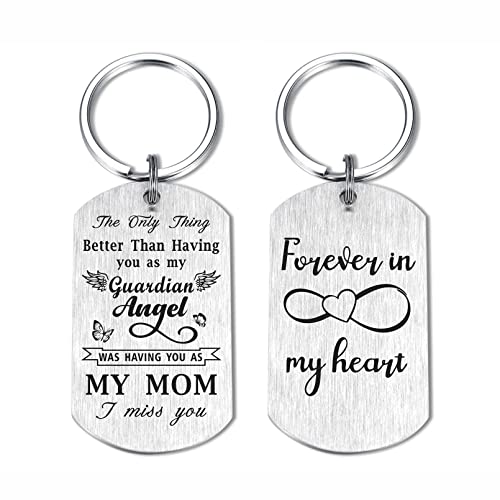 Laluminter Loss of Mother Sympathy Gifts - Mom Memorial Keychain,