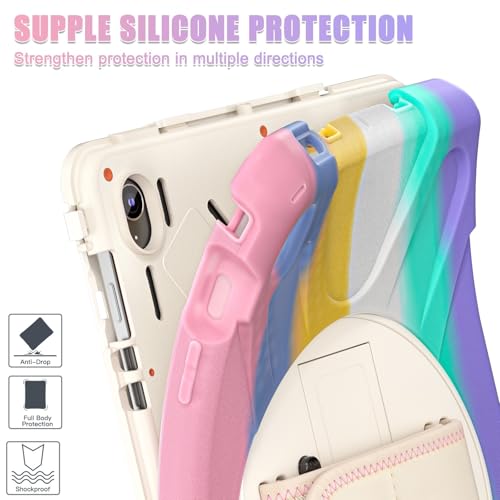 Coque Samsung Galaxy Tab S10 FE Plus 13,1 support rotatif 360 rose