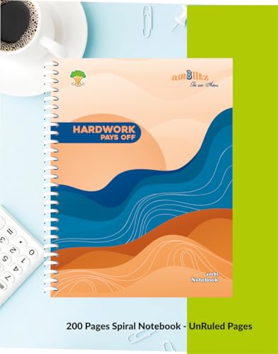 Image of amblitz Spiral Notebook | 18 X 24 CM | B5 Size | School /College Students's Choice for Note Making | 70 GSM Thick White Paper | Diary Size | Personal & Office Use | (200 Pages, UNRULED Notebook)