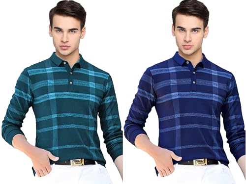 Image of Noble Monk Men's Polo Neck Full Sleeves T-Shirt | Causal Tshirt for Men
