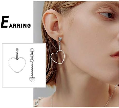 UNICRAFTALE about 36pcs 3 Sizes Heart Link Charm Stainless Steel Linking Circle Frames Connectors Metal Hollow Charm for Bracelet Necklace Jewelry Making Stainless Steel Color