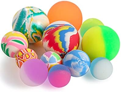 Pllieay 12PCS Bouncy Balls 3 sizes Mixed Color, Bouncing Balls and Bouncy Balls for Kids