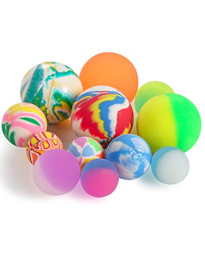 Pllieay 12 Stück Flummis für Kinder in 3 Größen, gemischte Farben, Hüpfbälle und Kindergeburtstag Gummibälle Gastgeschenke