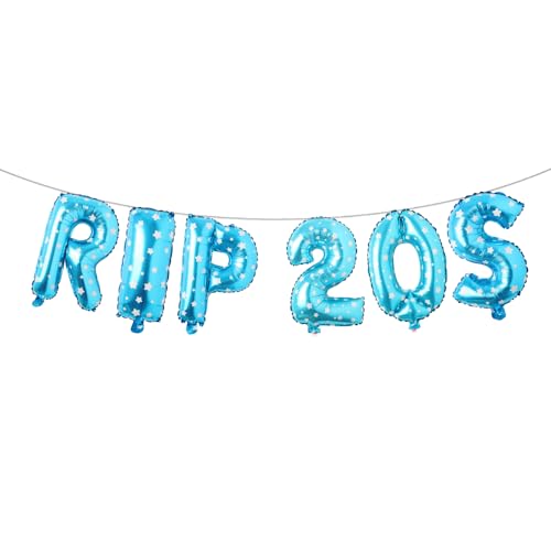 RIP Twenties Party Balloons 30th Birthday Party Decorations Death to My Twenties Birthday Party Supplies RIP 20s Birthday Decorations (RIP 20S Blue Star)