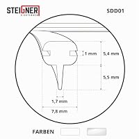 STEIGNER Duschdichtung Duschkabinen Dichtung 100cm SDD01 WEISS - Silikon Wasserabweiser Silikondichtung Dusche Dichtprofil Duschabtrennung Schwallschutz Glastürdichtung Duschkabine – Ansicht 3