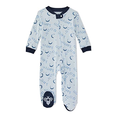 Image of Burt's Bees Baby Boys' Sleep and Play Pjs, 100% Organic Cotton One-piece Zip Front Romper Jumpsuit Pajamas