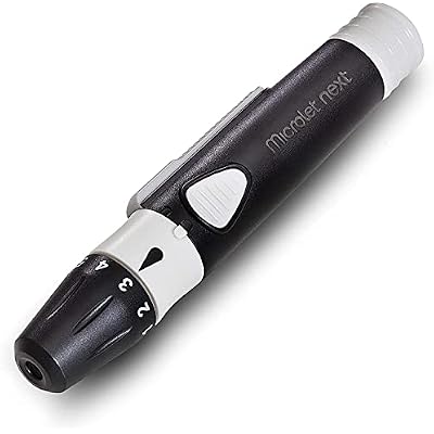 Ascensia MICROLET NEXT Adjustable Lancing Device for Diabetes Blood Glucose Testing, 5 Depth Settings, Smooth Glide for Less Pain, One Handed Ejection, Lancing Device