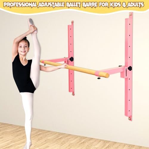 Seliyoo Full Height Adjustable Ballet Barre Foldable Wall Mounted Ballet Bar,Fitness Training Equipment For Dance,Stretaching,Pull Ups Balance Excercise,Kids Adults Home Gym Use by Seliyoo - Image 5