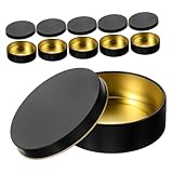 BELLIFFY 6 Stück Runde Metalldosen mit Deckel Vielseitige Aufbewahrungsboxen für Kerzen Kosmetik Lippenbalsam und Kleine Haushaltsartikel Praktische Tragbare Makeup Organizer