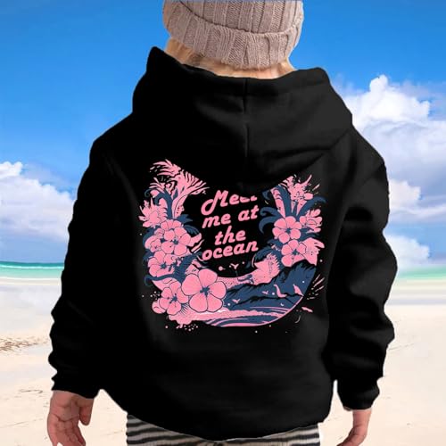Pink Puff Hoodie for Kids Letter Graphic Hoodie Cute Preppy Sweatshirt Teen Girls Long Sleeve Tops with Pockets2