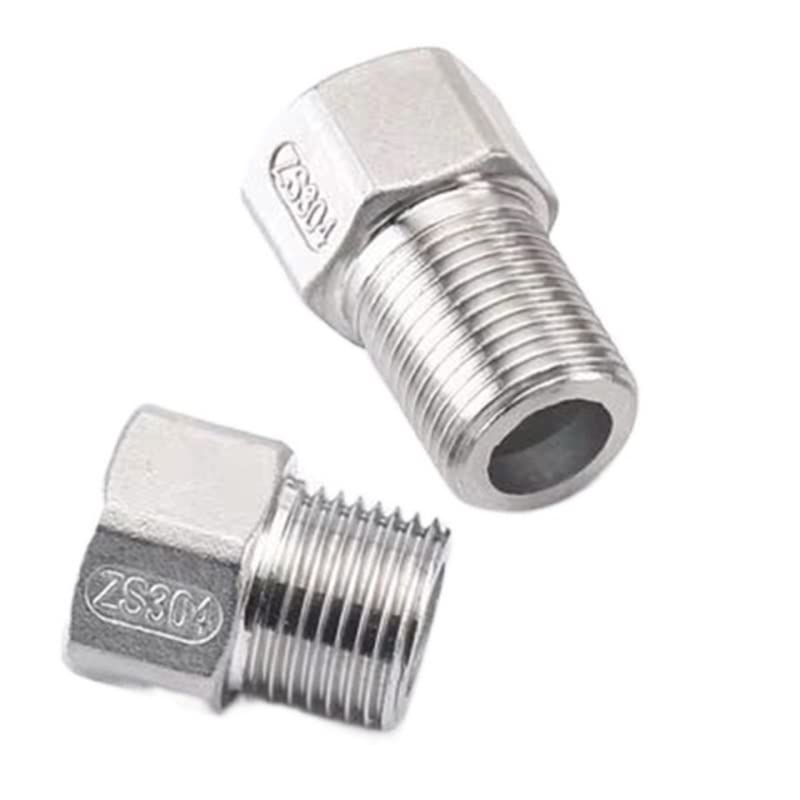 Conector 1/2 BSP macho hembra en acero inoxidable 304 de 70mm kit de 2 uds para tuberías