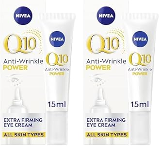 NIVEA Q10 Anti-Wrinkle Power Firming Eye Cream to Reduce Crow's Feet, Lines and Wrinkles, Powerful Under Eye Cream to Revitalise the Eye Area (15ml) (Pack of 2)