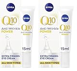 NIVEA Q10 Anti-Wrinkle Power Firming Eye Cream to Reduce Crow's Feet, Lines and Wrinkles, Powerful Under Eye Cream to Revitalise the Eye Area (15ml) (Pack of 2)