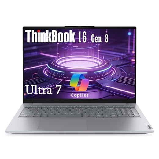 Lenovo ThinkBook 16 Gen 8 Business Laptop, 16" WUXGA IPS Display, Intel Core Ultra 7 255H, 16GB DDR5 RAM, 1TB PCIe SSD, Fingerprint Reader, Copilot AI PC Office 365 for Web, Arctic Grey Windows 11 Pro