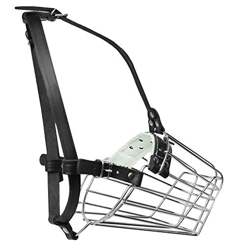 Muselière pour chien en métal robuste avec lanières cuir réglables - 5
