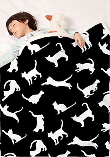 Cute Cat Throw Blanket For Kids Adult Fleece Blanket Animal Printed Sherpa Fleece Blanket For Couch Sofa And Bed Women Novelty Blanket Gifts 50X60 Inches #TOP4