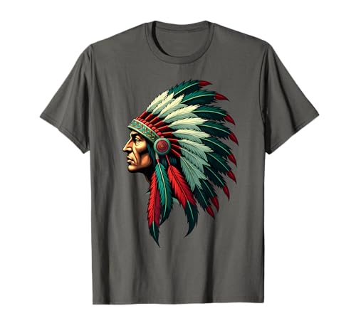 Native American Feather Headdress Artwork T-Shirt