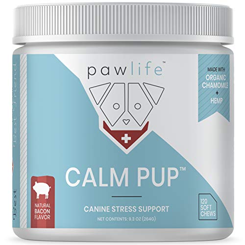 Pawlife Organic Hemp Oil Infused Calming Chews For Dogs Anxiety | Dogs Essentials For Relief From Travel, Thunder, Separation, Barking, And Fireworks | Joint Pain, Arthritis, Pain Support Calm Pup #TOP1