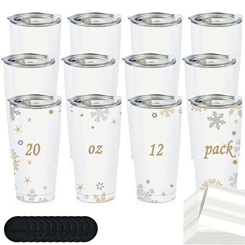 Aiheart 20Oz Sublimation Stainless Steel Coffeetumblers,Double Wall Vacuum Insulated Blanks Bulk Tumblers With Lid Silicone Coasters And Shrink Wrap Films,Travel Mug For Car Cup Racks(12Pack) #TOP17