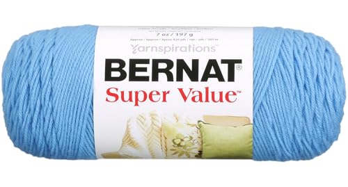 Bernat Super Value Yarn, 7 oz, Gauge 4 Medium Worsted, Hot Blue