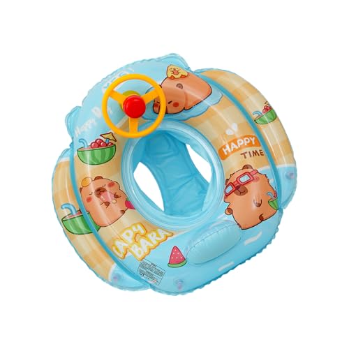 Lunaobrik Flotadores de piscina - Flotadores de Tubo de Agua con Forma de Capibara para Nadar,Asiento flotante de animal reforzado para niños | Para vacaciones piscina playa lago jardín exterior viaje