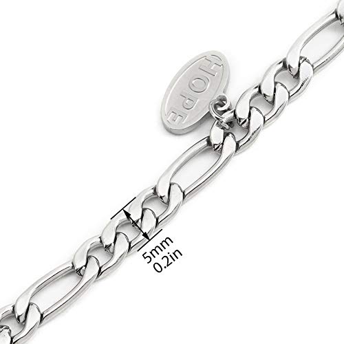 BAIYI HOPE Personalized Medical Alert ID Bracelet Free Engraved Stainless Steel Type 1 Diabetes Bracelets Pink 6.5 inch - Thumbnail 4