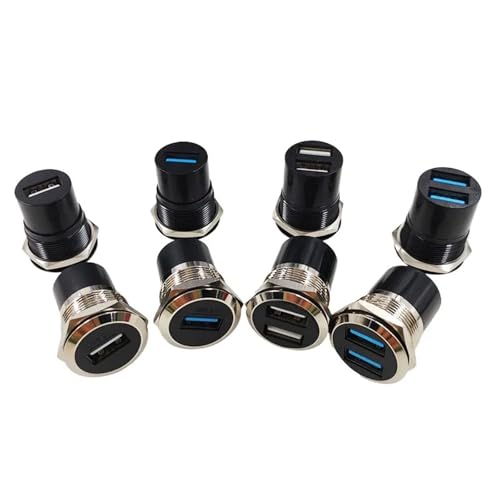 Conector USB 3.0 hembra doble puerto con aberturas de panel circular tipo D pack 20 piezas