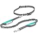 Tuff Mutt Hands Free Dog Leash for Running, Walking, Hiking, Durable Dual-Handle Bungee Leash is 4 Feet Long with Reflective Stitching, and an Adjustable Waist Belt That Fits up to 42 Inch Waist