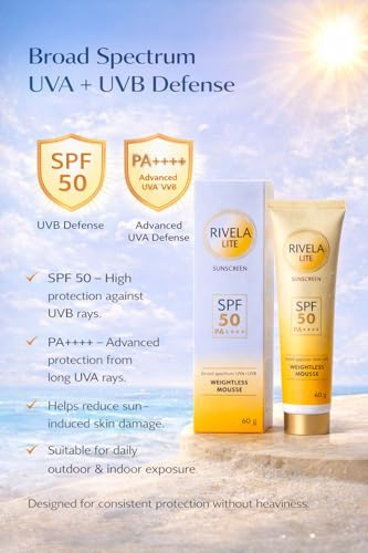 Image of Lite Sunscreen SPF 50 PA+++ | Weightless mousse texture | Tinted Matte Finish | Broad Spectrum UVA & UVB Protection | Lightweight, Non-Greasy | Suitable for Oily & Acne-Prone Skin | 60g