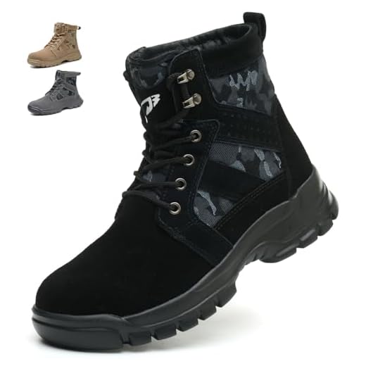 COOU Chaussures de Sécurité Hommes Femmes Légère Basket de Securite Montante Confortable Bottines de Travail avec Embout en Acier 151/Noir41