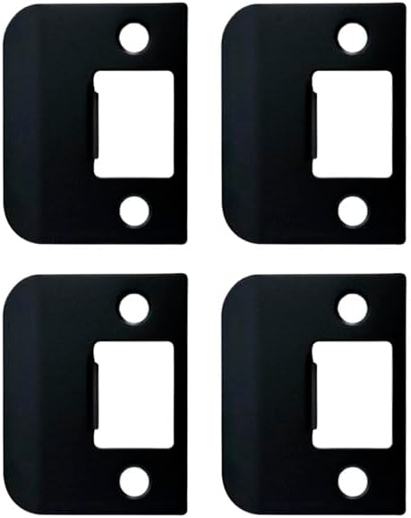 QCAA Solid Brass Extended Lip Strike, 2-1/4''X2-1/4", Matte Black, 10 Pack, Made in Taiwan