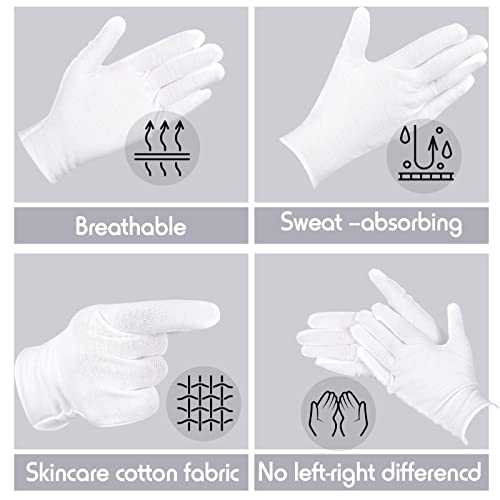 300 Pairs Moisturizing Gloves Overnight White Cotton Gloves Bulk Hands Eczema Thin Inspection Soft Working Gloves Liners For Jewelry Coin Collection #TOP3