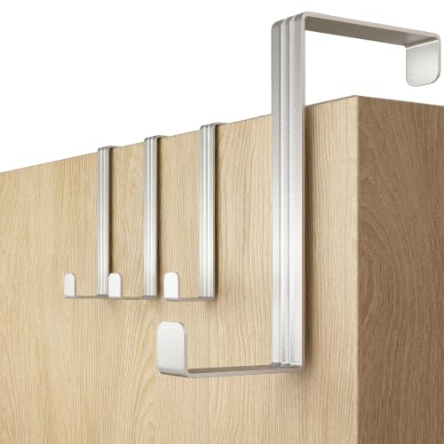 4smile Perchero puerta - juego de 10, acero inoxidable - percheros puerta universales 3,6 cm y 4,1 cm – colgador entrada macizo, percha entrada