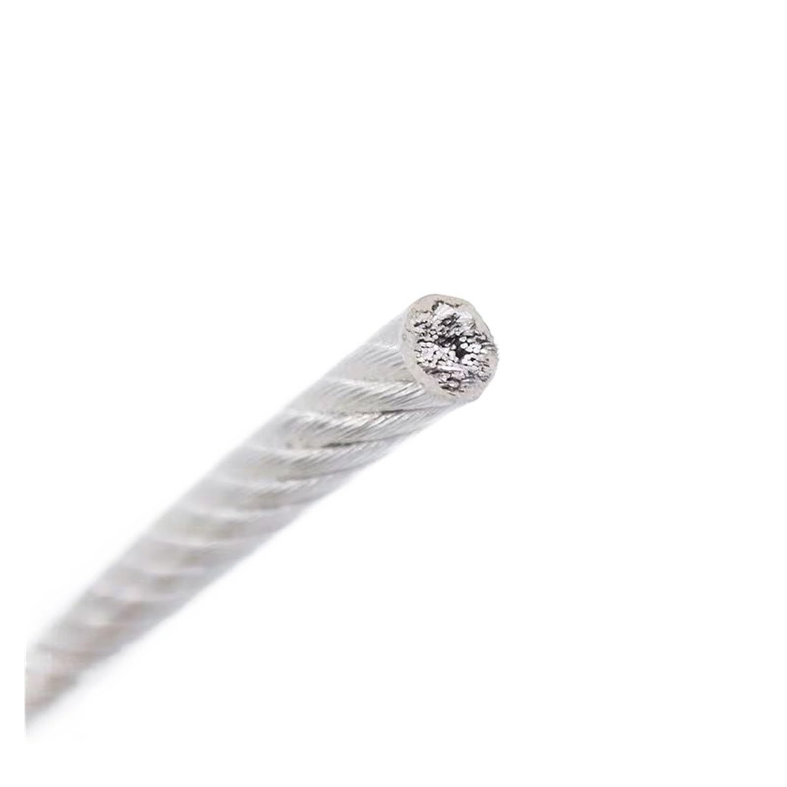 Abschleppseil, Drahtseil, Hebedrahtseil, 50 m, 304 Edelstahl-Drahtseil, weich, mit beschichtetem 3 mm Hebekabel, 7 x Wäscheleine