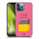 Coque rigide en polycarbonate Head Case Designs Boîte Heureuse Wilbur Le Chat Coque Dure pour l\'arrière Compatible avec Apple iPhone 13 Pro Max