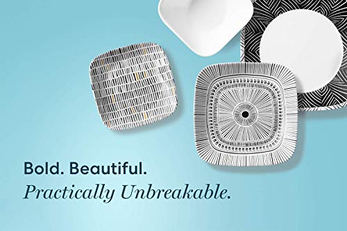 Corelle 1137573 Chip Resistant Vorspeisenteller, Glas, Schwarz