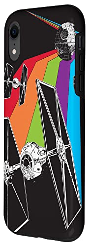 Coque iPhone XR Star Wars TIE Fighter Rainbow Black rigide - 2