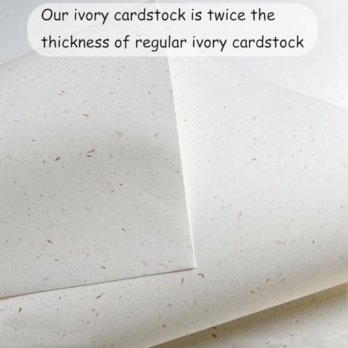 Acidea 25 Blatt Elfenbein A4 Papier, 250 g/m² Verdicktes Tonkarton Creme Papier, Roségold-Folienflocken Bastelpapier Tonpapier Urkundenpapier Verwendet zum Schreiben, Menüs, Einladungen, Briefe