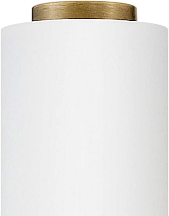 Hinkley 53060LCB Aiden Small Bath LED Sconce Light Fixture, Etched White Glass Baton, Signature Cuff, Transitional Bath Bar, Mount Up or Down, in Lacquered Brass