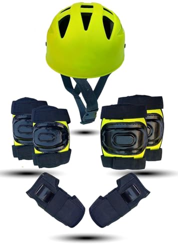 Image of Protoner Kids Skating Protection Kit with Helmet, Knee Pads, Elbow Pads and Wrist Guards,Multiple Colors & Sizes (Green, Small)