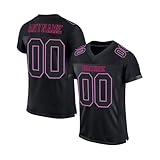 Personnalisé Sport Maillot de Football Américain Personnalisable avec Logo Nom et Numéro de l'équipe pour Hommes Femmes Jeunes Préscolaires T-Shirts Manches Courtes à Séchage Rapide