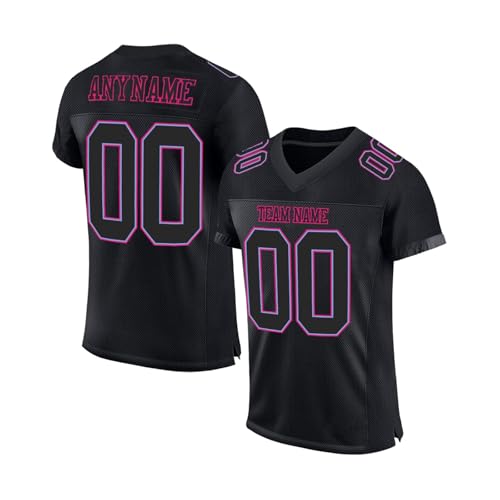 Personnalisé Sport Maillot de Football Américain Personnalisable avec Logo Nom et Numéro de l'équipe pour Hommes Femmes Jeunes Préscolaires T-Shirts Manches Courtes à Séchage Rapide
