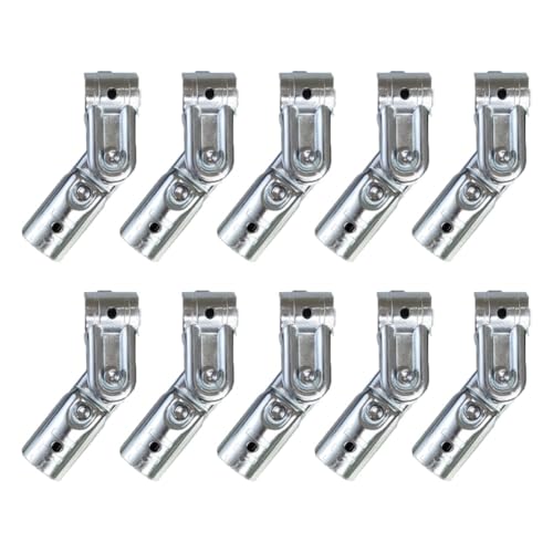 Auratrove Paquete de 10 conectores ajustables en T de 90°-270° para tubos de metal de 25 mm, junta de acero galvanizado para marco de valla, estante, bricolaje