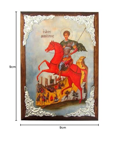 Icône bois Saint Dimítrios art sacré chrétien orthodoxe Am30