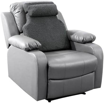 HOMBYS Sherpa Fleece Lumbar Support Pillow with Headrest