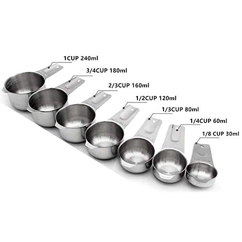 Measuring Cups,Stainless Steel Measuring Cup Food Grade Measuring Cup For Kitchen Cooking And Baking (Set Of 7) #TOP2