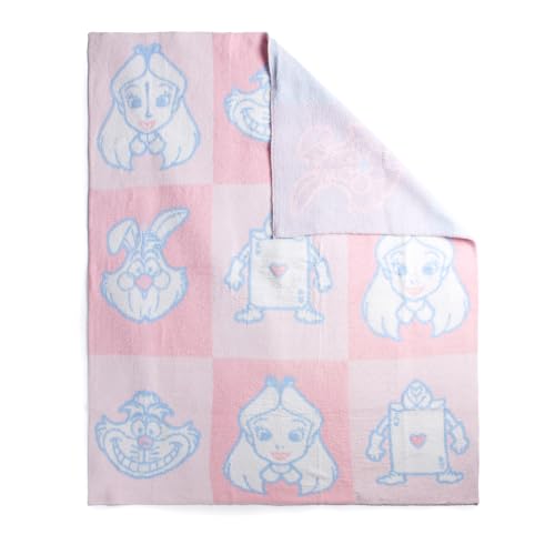 Image of Jay Franco Kids Feather Knit Blanket - 50 inch x 60 inch Inch Soft & Cozy Plush Throw for Bedroom & Couch Decor, Official Licensed Product, Pink - Alice in Wonderland