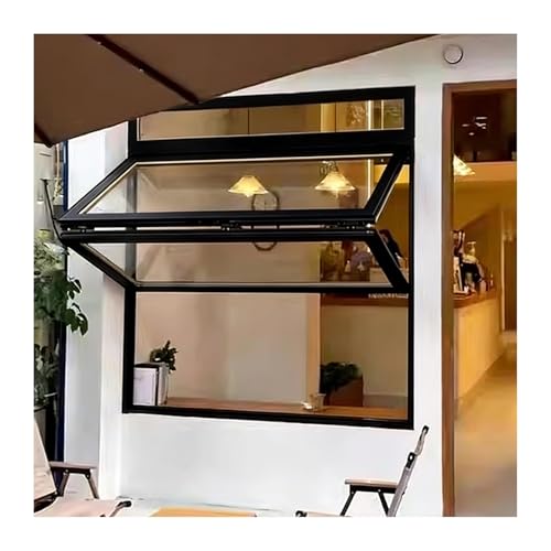 Ventana de servicio plegable con cerradura deslizante para evitar robos en negocios